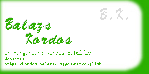 balazs kordos business card